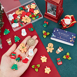 40 stücke 10 arten weihnachtsthema opake harz cabochons CRES-SC0002-57