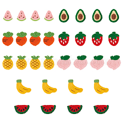 32 Stück 8 Stil Woll- und Polyester-Frucht-Cabochons DIY-FG0004-02