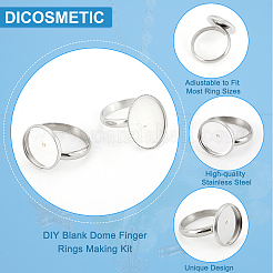 DIY-Set zur Herstellung blanker Fingerringe mit Kuppel DIY-DC0001-62