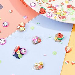 Handgemachte Cabochons aus Fimo & Perlen bestreuen CLAY-NB0001-28