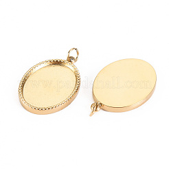 Cabochon-Fassungen für Anhänger aus Edelstahl 304 STAS-S116-230G