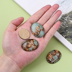 Zusammengesetzte Cabochons aus synthetischem Bronzit und Aqua-Terra-Jaspis G-R457-04
