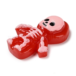 Skelett Halloween undurchsichtige Decoden-Cabochons aus Harz RESI-R446-01F