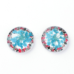 Handgemachte Glas flache Rückseite Cabochons GGLA-Q043-16mm-02