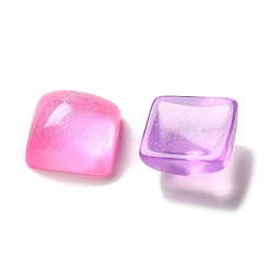 Transparente Decoden-Cabochons aus Harz mit Glitzerpulver RESI-E053-08B