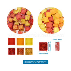 400pcs 2 Arten Glascabochons GGLA-TA0001-09D