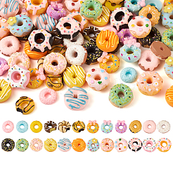 96 Stück 24 Arten undurchsichtige Harz-Donut-Cabochons RESI-TA0001-64
