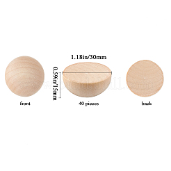 Unfertige Cabochons aus Naturholz WOOD-GF0001-13D
