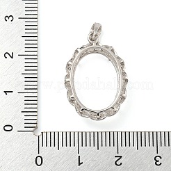 925 Sterling Silber Micro Pave klare Zirkonia offene Rückseite Lünette Anhänger Cabochon-Fassungen STER-B005-27P