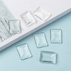 Transparentes Rechteck Glas Cabochons GGLA-R025-25x18
