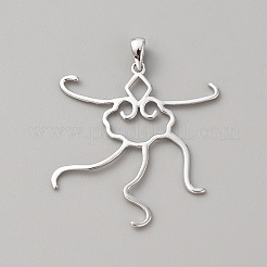 Anlaufschutz 925 Sterling Silber Hohl Charm Cabochon Fassungen FIND-WH0156-34P