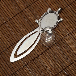 25x18 mm oval Glascabochon Abdeckung für antikem Silber diy Legierung Porträt Lesezeichen Herstellung DIY-X0121-AS-NR