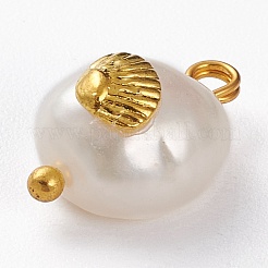 Natürliche Keshi Perlen Anhänger X-PALLOY-JF00594-04