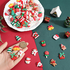 72 stücke 12 arten weihnachtsthema opake harz cabochons FIND-SC0011-35