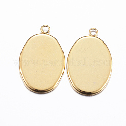 Ionenplattierung (IP) 304 Edelstahl Anhänger Cabochon-Einstellungen X-STAS-H378-06G