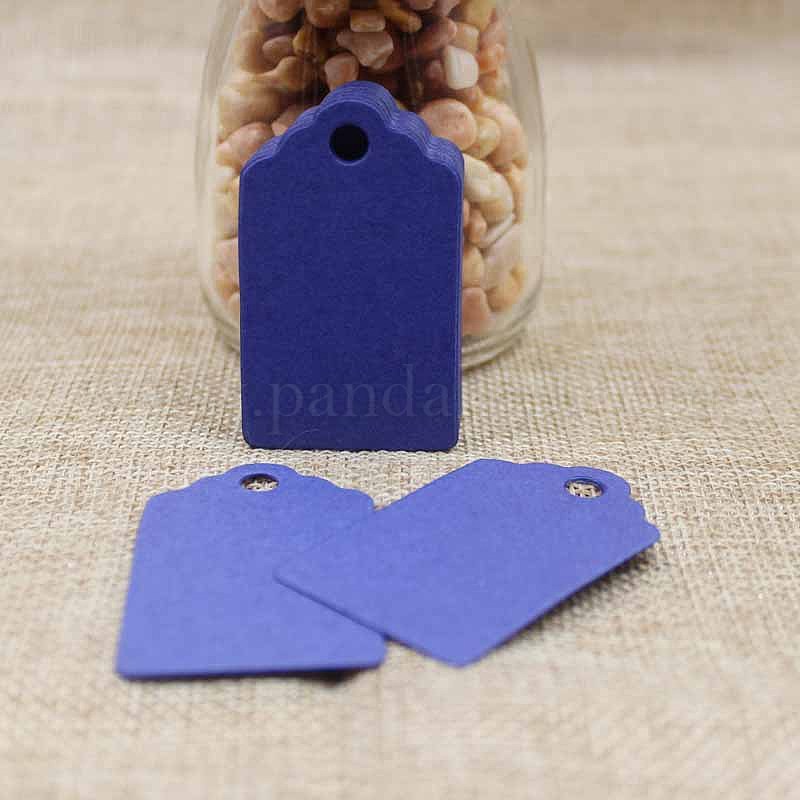 Paper Gift Tags, Hange Tags, For Arts and Crafts, Rectangle, MediumBlue, 50x30x0.4mm, Hole: 5mm