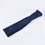 7 âmes intérieures cordes en polyester et spandex, couleur unie, pour la fabrication de bracelets en corde, bleu minuit, 4~5mm, environ 109.36 yards (100m)/paquet, 420~500g / bundle