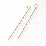 304 Stainless Steel Eye Pin, Golden, 40mm, Hole: 2mm, Pin: 0.7mm