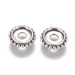 Séparateurs perles en alliage, Sans cadmium & sans nickel & sans plomb, rondelle, argent antique, 10x2mm, Trou: 3mm