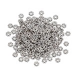 Perline distanziatori margherita argento tibetano, fiocco di neve, per Natale, argento antico, 4~4.5x1.5mm, Foro: 1 mm, 500 pc