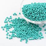 8/0 3mm Backfarbe Glasperlen, für Schmuckherstellung & Perlenherstellung, lose Distanzperlen, dunkeltürkis, 3 mm, Bohrung: 1 mm, ca. 962 Stk. / 50 g