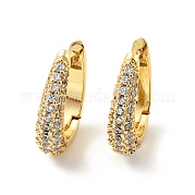 Серьги-кольца из прозрачного кубического циркония EJEW-C028-15G