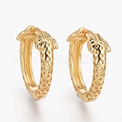 Серьги-кольца из латуни с микро-паве из фианита EJEW-L231-47G