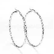 Большие серьги-кольца из нержавеющей стали 304 STAS-F034-18A