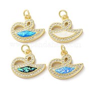 Латунные микропаве прозрачные подвески с фианитом KK-C045-42G