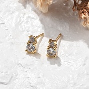 Серьги-гвоздики из циркония EJEW-R016-01G-02