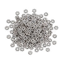 925 Sterling Silver Granulated Spacer Beads, Silver, 5x1.5mm, Hole: 1.5mm