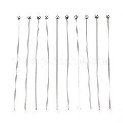 Épingles à tête en acier inoxydable 304, couleur inoxydable, 50mm, tête: 2 mm, 100 pièces / kit