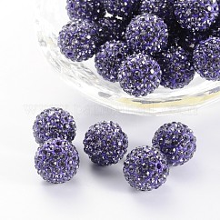 Perline strass polimero argilla, perline palla di disco, grado a, tanzanite, PP15 (2.1~2.2mm), 14mm, Foro: 1.8 mm