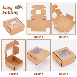 Coffrets cadeaux pliants en papier carré&nbsp;CON-WH0094-46B-01