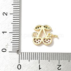 Messing Pavé-Anhänger mit Kirschen-Anhängern in Grün und Orchidee mit Zirkonia&nbsp;KK-I276-47B-G