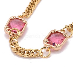 Rettangolo con bracciali in maglia di vetro&nbsp;BJEW-JB06275-05