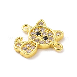 Echte 18 Karat vergoldete Messing-Pavé-Anhänger mit klarem Zirkonia&nbsp;KK-L209-059G-02
