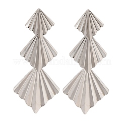 Pendientes de aleación con forma de rombo para mujer&nbsp;EJEW-U028-02P