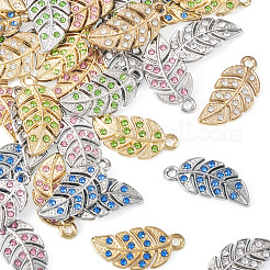40 Stück 8-Farben-Legierung mit Strass-Anhängern&nbsp;FIND-TA0009-66