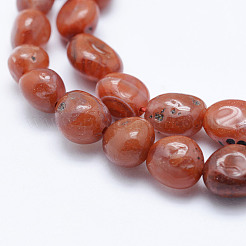 Fili di perline agata rosso naturale&nbsp;G-K203-16