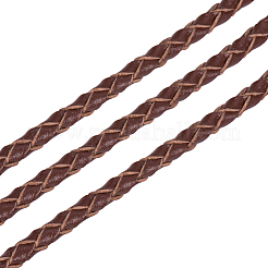 Cordons de collier en cuir tressé rond marron pour la fabrication de bijoux&nbsp;WL-PH0002-01B
