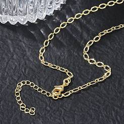 Colliers à maillons ovales texturés en laiton de 3 mm pour femmes&nbsp;KK-CBA2293-13G