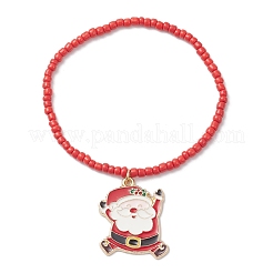 5 pz braccialetti con ciondolo in lega smaltata natalizia&nbsp;BJEW-JB12409