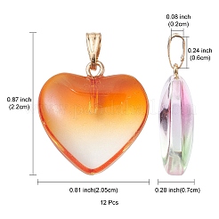 Pendenti in vetro verniciato a spruzzo 10 pz 8 stili&nbsp;GLAA-YW0003-23