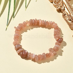 Pulseras elásticas con cuentas de piedra solar natural para hombres y mujeres&nbsp;BJEW-C145-01B