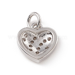 Ciondoli a cuore in ottone con micro pavé di zirconi chiari&nbsp;ZIRC-F132-58P