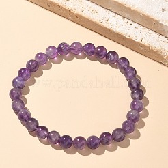Braccialetti naturali ametista di stirata del branello&nbsp;X-BJEW-K212-A-034