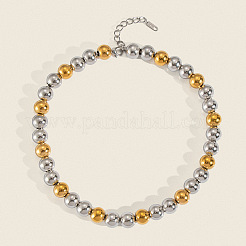 Colliers européens à perles rondes en acier inoxydable 304 argenté de 8 mm pour femmes&nbsp;OD8849-3