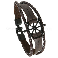 Armreifen aus Legierung und PU-Leder für Damen und Herren&nbsp;FS-WG0FC94-02