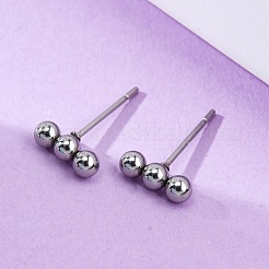 Orecchini a perno con barra orizzontale in acciaio inossidabile 201 anti-ossidazione con perno in acciaio inossidabile 316 per donna&nbsp;X-STAS-K238-01P